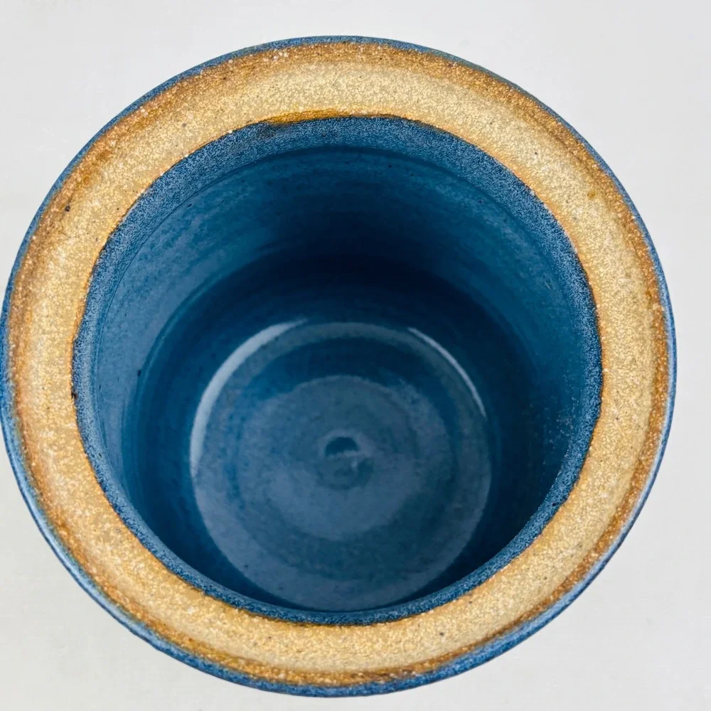 Down to Earth Pottery Canister Blue Stoneware‎ The Light Of The World John 9:5